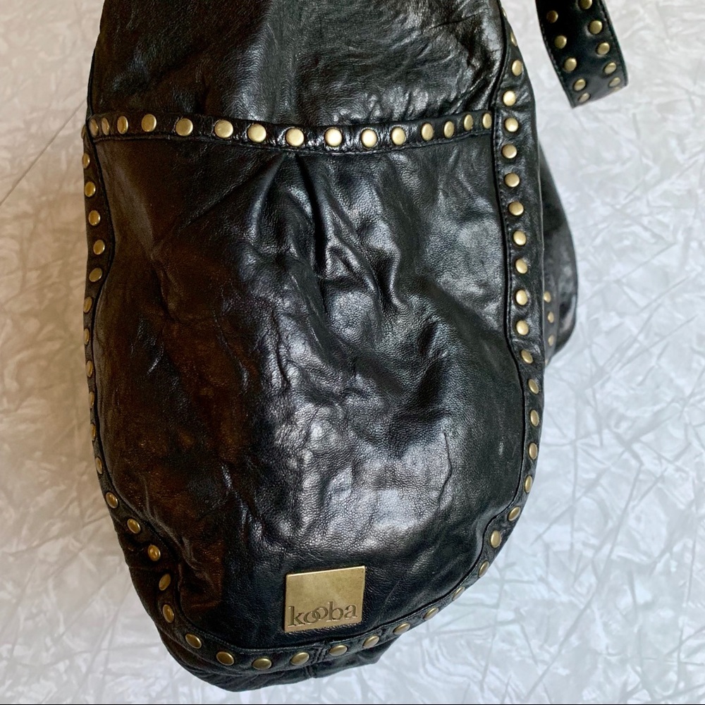 Kooba Jillian XL Hobo Black Leather/Bronze Studs - Picture 4 of 8